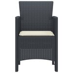 vidaXL Chaise de jardin 2 Pièces Anthracite 53 x 49 x 85 cm Polypropylène