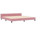 vidaXL Lit à ressorts avec tête de lit Rose 200 x 200 cm Velours