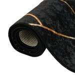 vidaXL Tapis lavable noir et doré 120x180 cm antidérapant