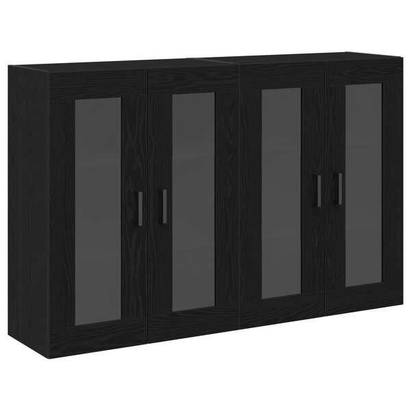 vidaXL Armoires Murales 2 Pièces Chêne Noir 69 5 x 34 x 90 cm Bois de Mousse
