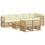 vidaXL Ensemble de canapés d'extérieur 9 pc Blanc et crème Polyester