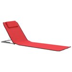 vidaXL Tapis de plage pliables 2 Pièces Acier et tissu Rouge