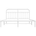 vidaXL Cadre de lit métal avec tête de lit blanc 180x200 cm
