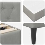 vidaXL Cadre de lit avec matelas Gris clair 90 x 200 cm Velours