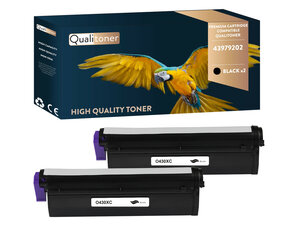 Qualitoner x2 toners 43979202 noir compatible pour oki