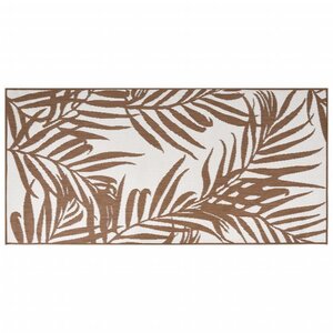 vidaXL Tapis d'extérieur marron et blanc 100x200 cm design réversible
