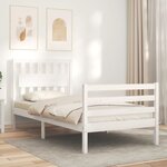 vidaXL Cadre de lit sans matelas blanc bois massif