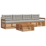 vidaXL Ensemble de canapés d'extérieur 5 pc Gris Naturel et Clair