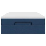 vidaXL Cadre de lit ottoman avec matelas bleu 120x190 cm tissu