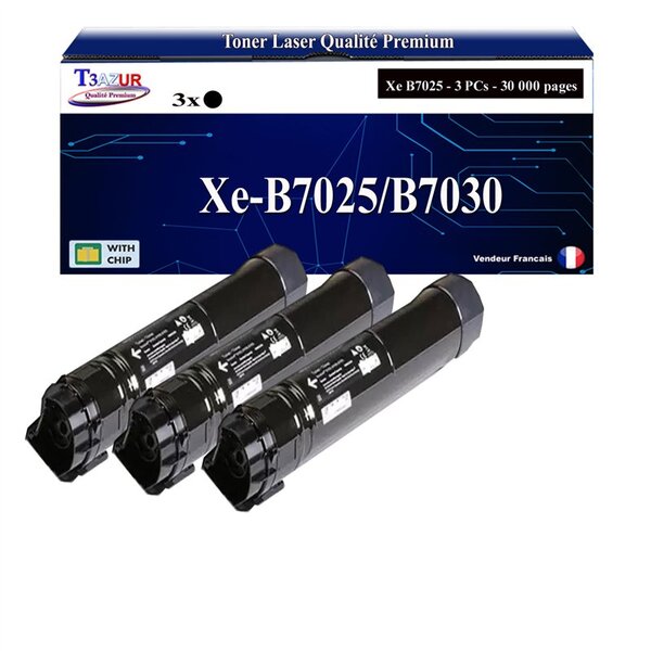 T3AZUR -3x Toners compatibles avec Xerox VersaLink B7025 B7030 B7035 (106R003393/106R003394) - Noir