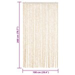 vidaXL Rideau anti-mouches beige et blanc 100x200 cm chenille