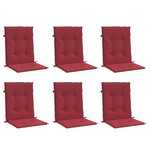 vidaXL Coussins de chaise de jardin à dossier bas lot de 6