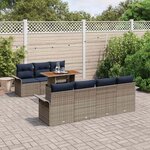 vidaXL Ensemble de canapé de jardin 8 Pièces Gris Poly rotin