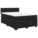 vidaXL Sommier à lattes de lit et matelas Noir 160x200 cm Velours