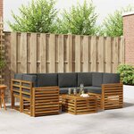 vidaXL Ensemble de canapés d'extérieur 7 Pièces Naturel et Anthracite