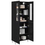 vidaXL Haut Armoire Chêne blanc et noir 69 5 x 34 x 180 cm