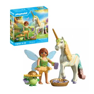 71840 Licorne Fleur d'arc-en-ciel avec fée