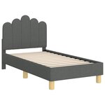 vidaXL Cadre de lit pour tout-petit avec tête de lit Gris foncé
