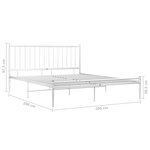 vidaXL Cadre de lit sans matelas blanc métal 200x200 cm