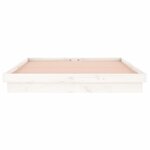 vidaXL Cadre de lit à LED sans matelas blanc 140x190 cm bois massif