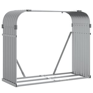 vidaXL Porte-bûches gris clair 120x45x100 cm acier galvanisé