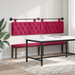 vidaXL Tête de lit suspendue Avec lumière LED Bordeaux Velours