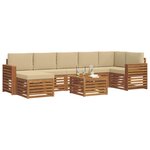 vidaXL Ensemble de canapés d'extérieur 8 Pièces Naturel et Beige