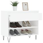 vidaXL Armoire à chaussures Blanc 70x36x60 cm Bois d'ingénierie