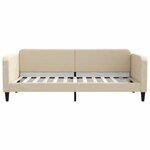vidaXL Lit de jour avec matelas crème 90x200 cm tissu