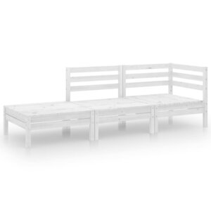Salon de jardin meuble d'extérieur ensemble de mobilier 3 pièces blanc bois de pin massif 02_0016021