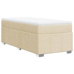 vidaXL Sommier à lattes de lit et matelas Crème 90x190 cm Tissu