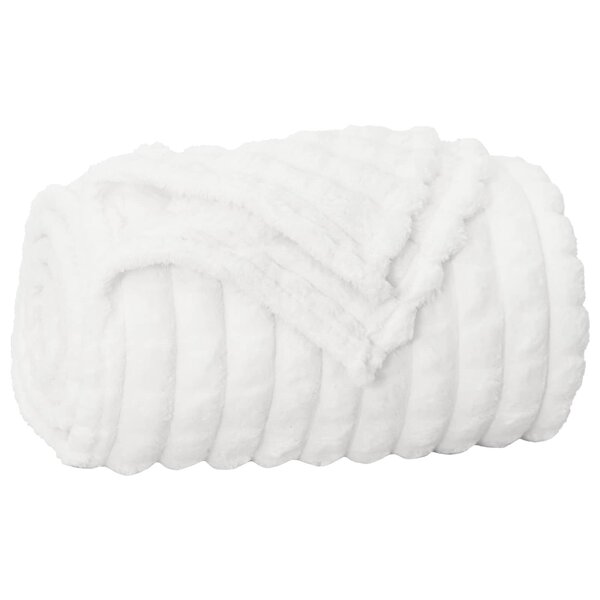 vidaXL Jeté Blanc 240 x 220 cm Toison