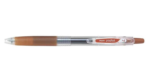 Roller Rétractable encre gel POP'LOL Pte 0 7 Trait 0 4 mm Chocolat PILOT