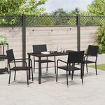 vidaXL Set de Salle à Manger de Jardin 5 Pièces Noir Rotin