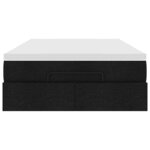 vidaXL Cadre de lit ottoman avec matelas noir 120x190 cm tissu