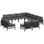 vidaXL Ensemble de canapé de jardin 11 Pièces Anthracite Acier