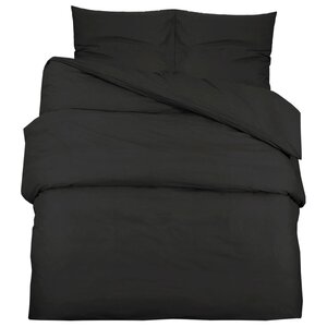 vidaXL Ensemble de housse de couette Noir 200x220 cm Microfibre légère