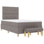 vidaXL lit box spring avec matelas et banc taupe 120x190 cm tissu