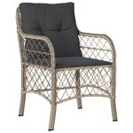 vidaXL Ensemble de Salle à Manger de Jardin 7 Pièces avec Coussins Rattan Poly Gris Clair
