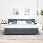 Lit Box Spring vidaXL avec Matelas Gris Foncé 200x200 cm en Velours