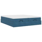 VidaXL Cadre de lit ottoman avec matelas bleu foncé 180x200 cm velours