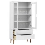 vidaXL Armoire à vitrine MOLDE Blanc 90x35x175 cm Bois de pin massif
