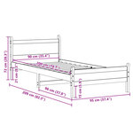 vidaXL Cadre de lit sans matelas cire marron 90x200 cm bois pin massif