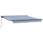 vidaXL Auvent Rétractable Bleu et Blanc 300x250 cm tissu