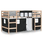 vidaXL Lit mezzanine enfants avec rideaux sans matelas 90x190 cm