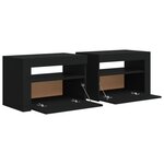 vidaXL Tables de chevet 2 Pièces avec LED Noir 60x35x40 cm