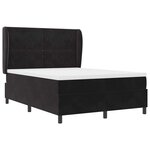 vidaXL Lit à ressorts avec matelas Noir 140 x 190 cm Velours