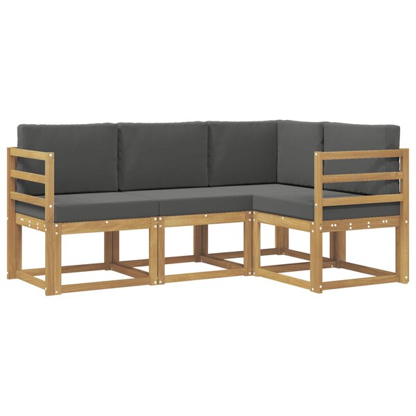 vidaXL Ensemble de canapés d'extérieur 4 pc Blanc et anthracite