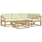vidaXL Ensemble de canapés d'extérieur 5 pc Blanc et crème Polyester