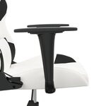 vidaXL Chaise de jeu Blanc et noir Similicuir